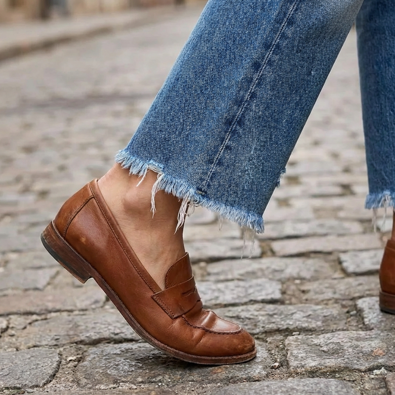 Women's Retro Short Straight Jeans