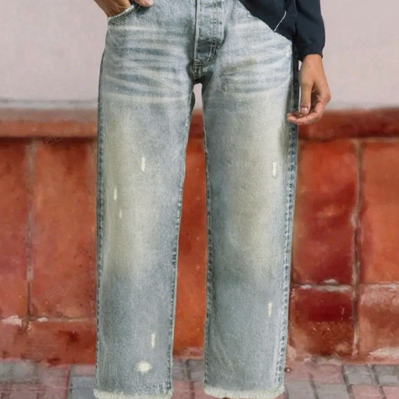 Women's Retro Short Straight Jeans