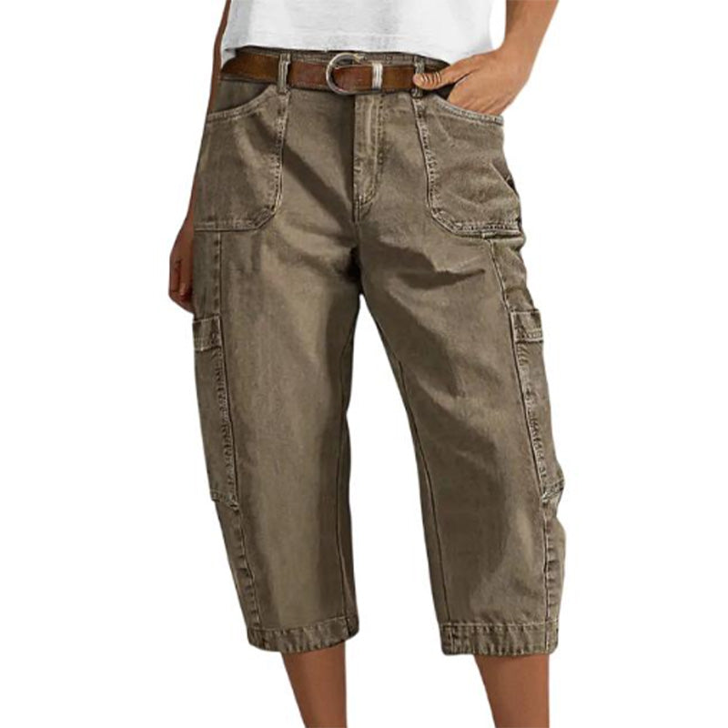 Women's Casual Mid-Rise Cargo Pants
