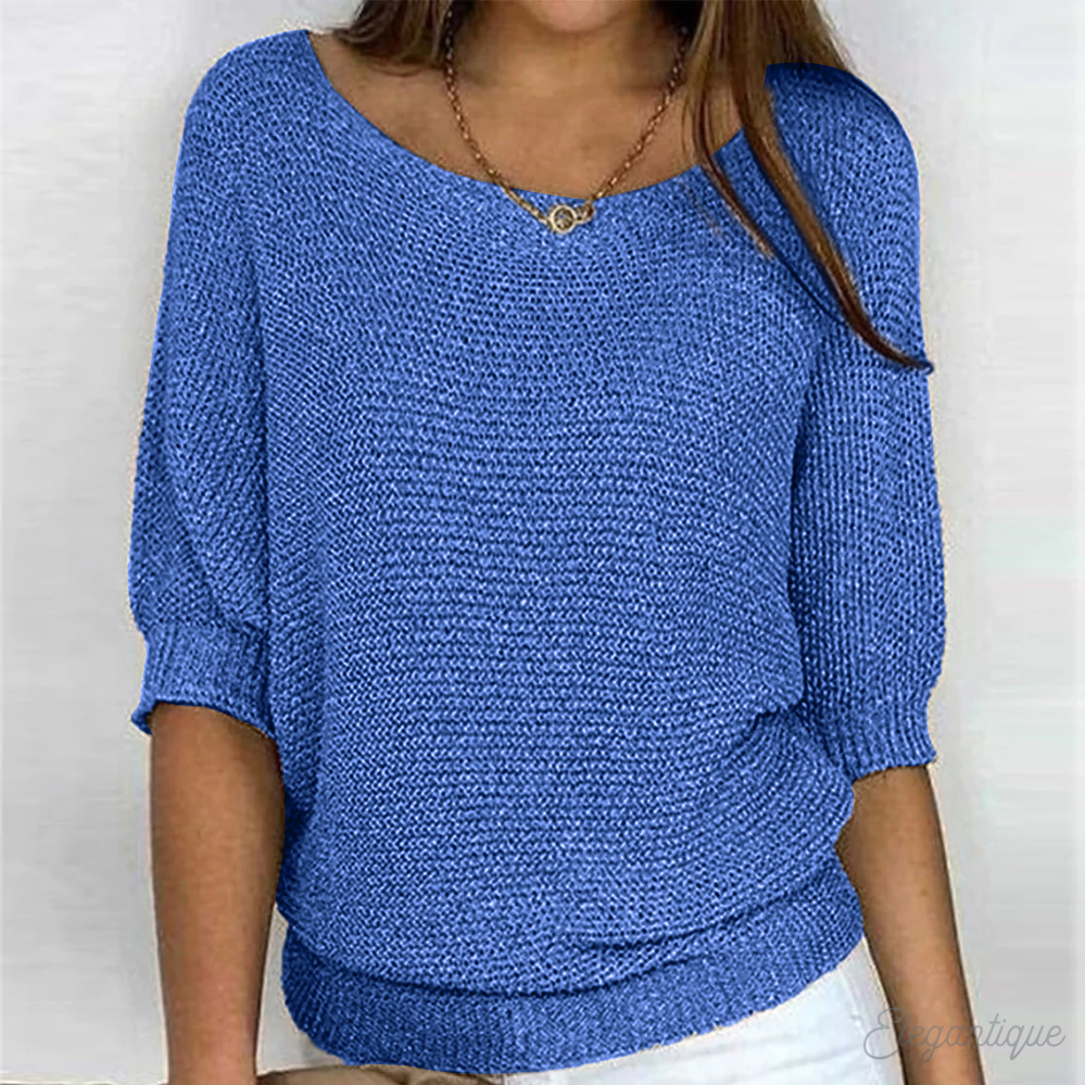 Women's Relaxed Crew Neck Pullover Sweater