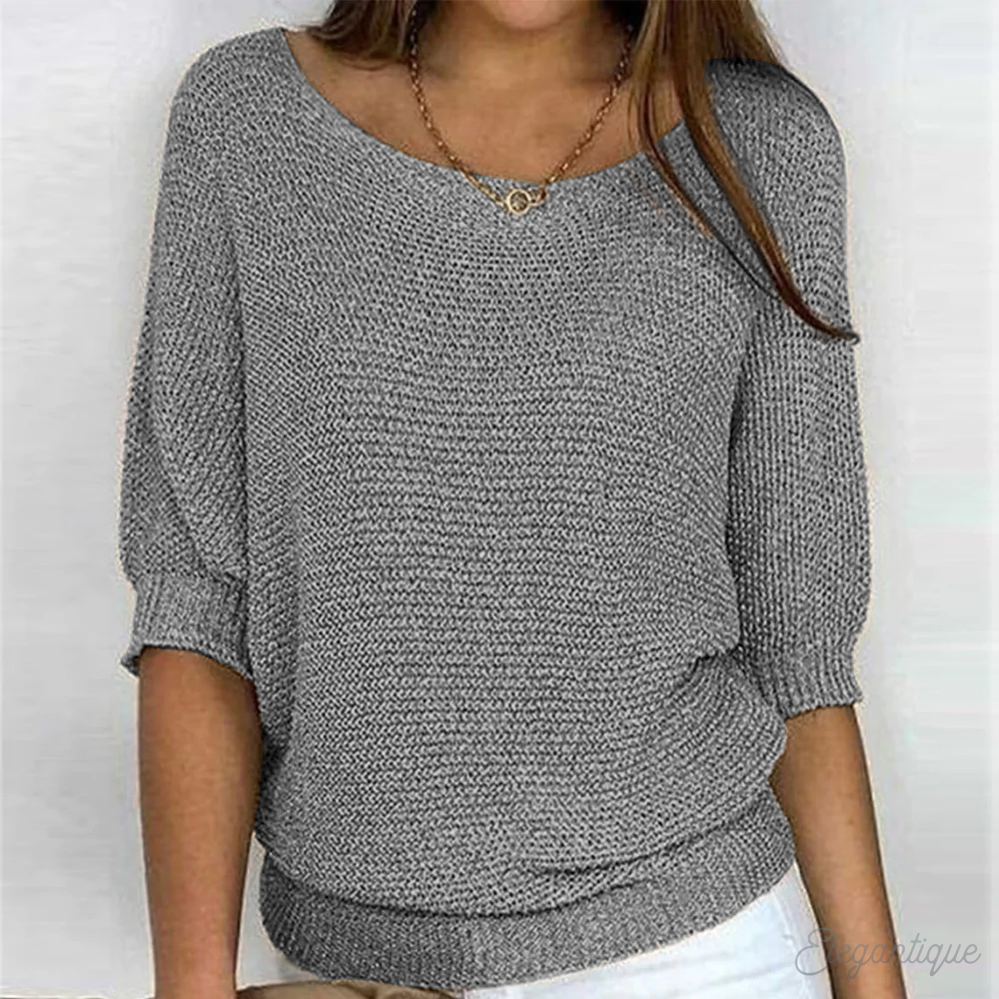 Women's Relaxed Crew Neck Pullover Sweater