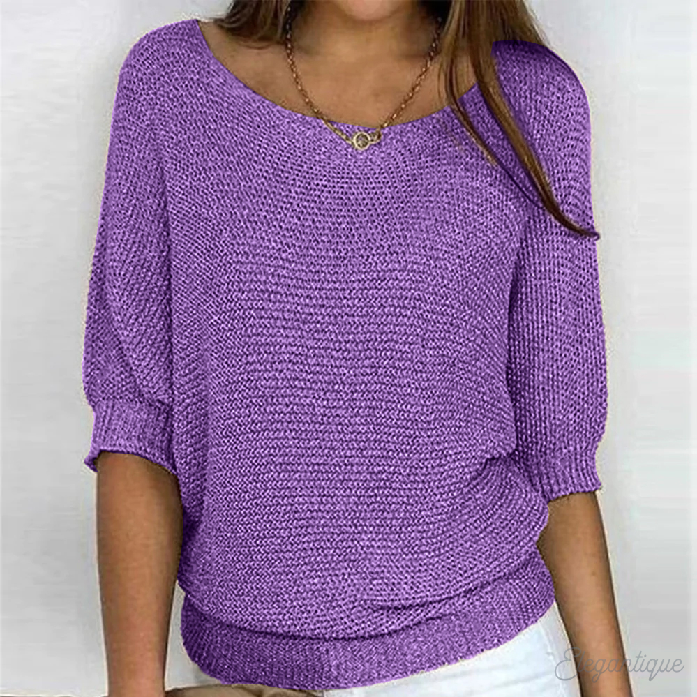 Women's Relaxed Crew Neck Pullover Sweater
