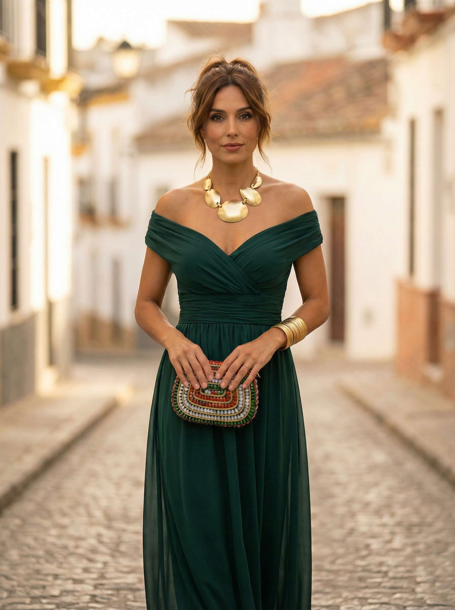 Robe maxi de soirée élégante pour femme à épaules dénudées