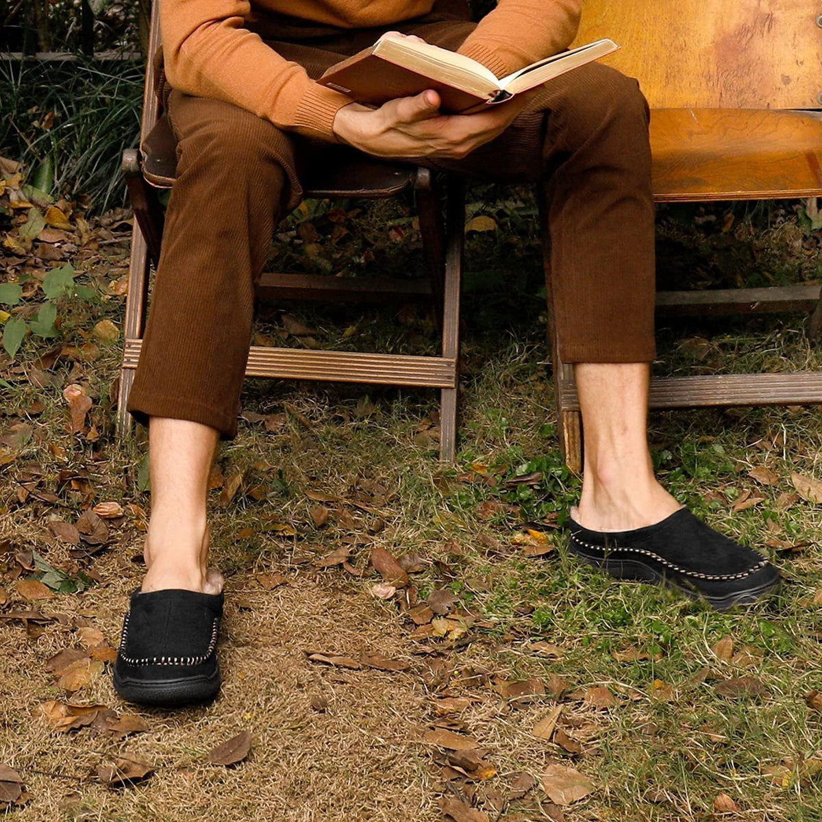 Men's Warm House Slippers with Non-Slip Sole