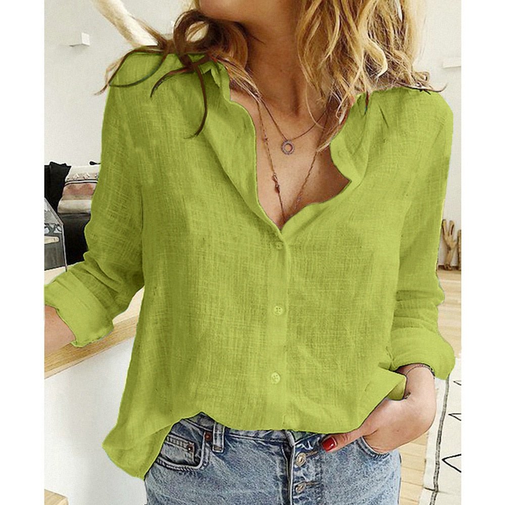 Elegant Linen Women's Blouse - Stylish & Comfortable