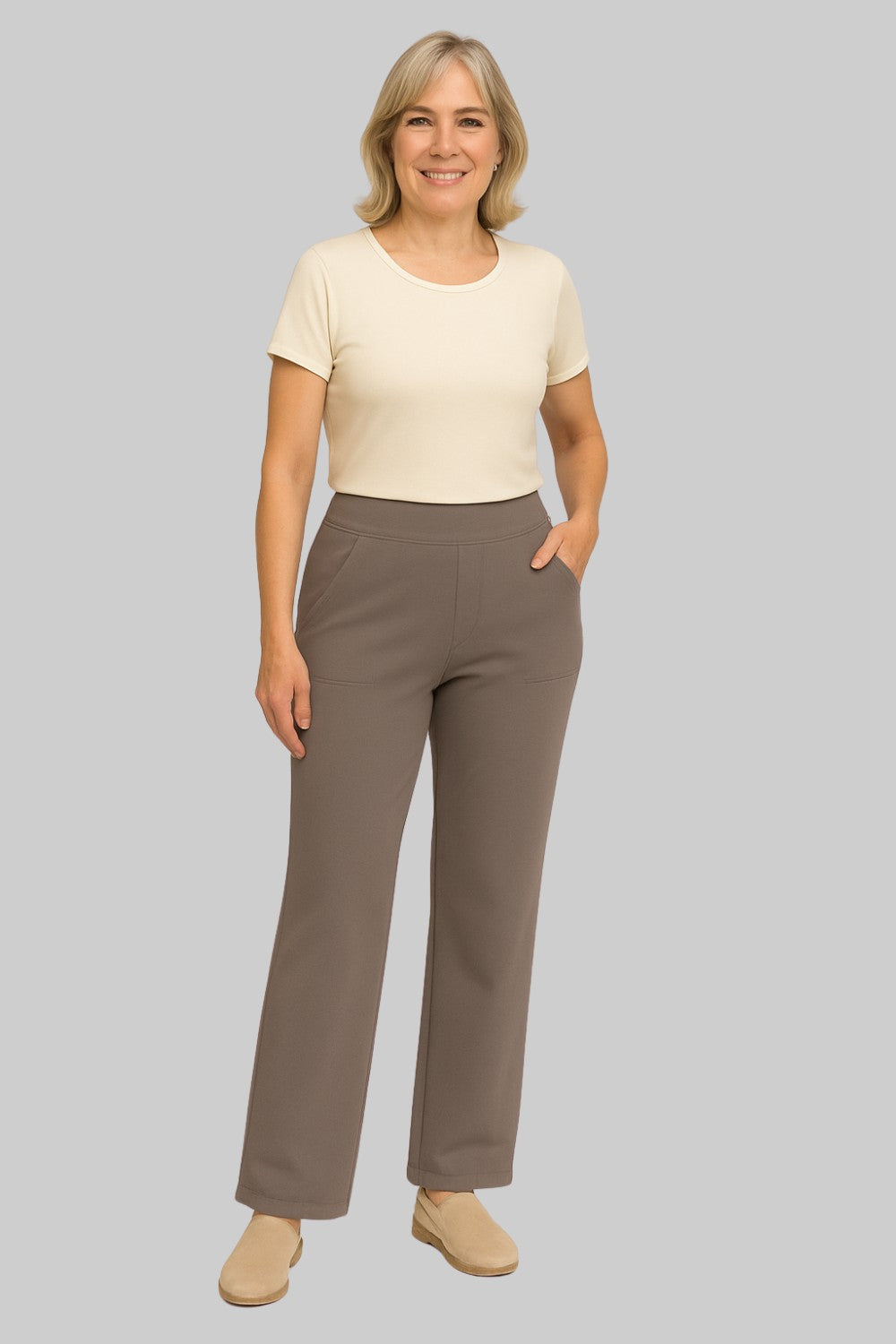 Pantaloni da donna in jersey con gambe dritte