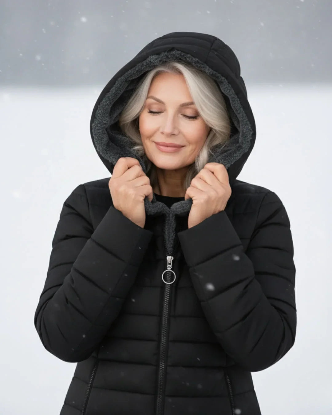 Doudoune à capuche pour femme avec doublure polaire
