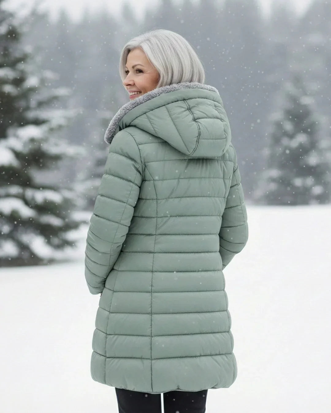 Doudoune à capuche pour femme avec doublure polaire
