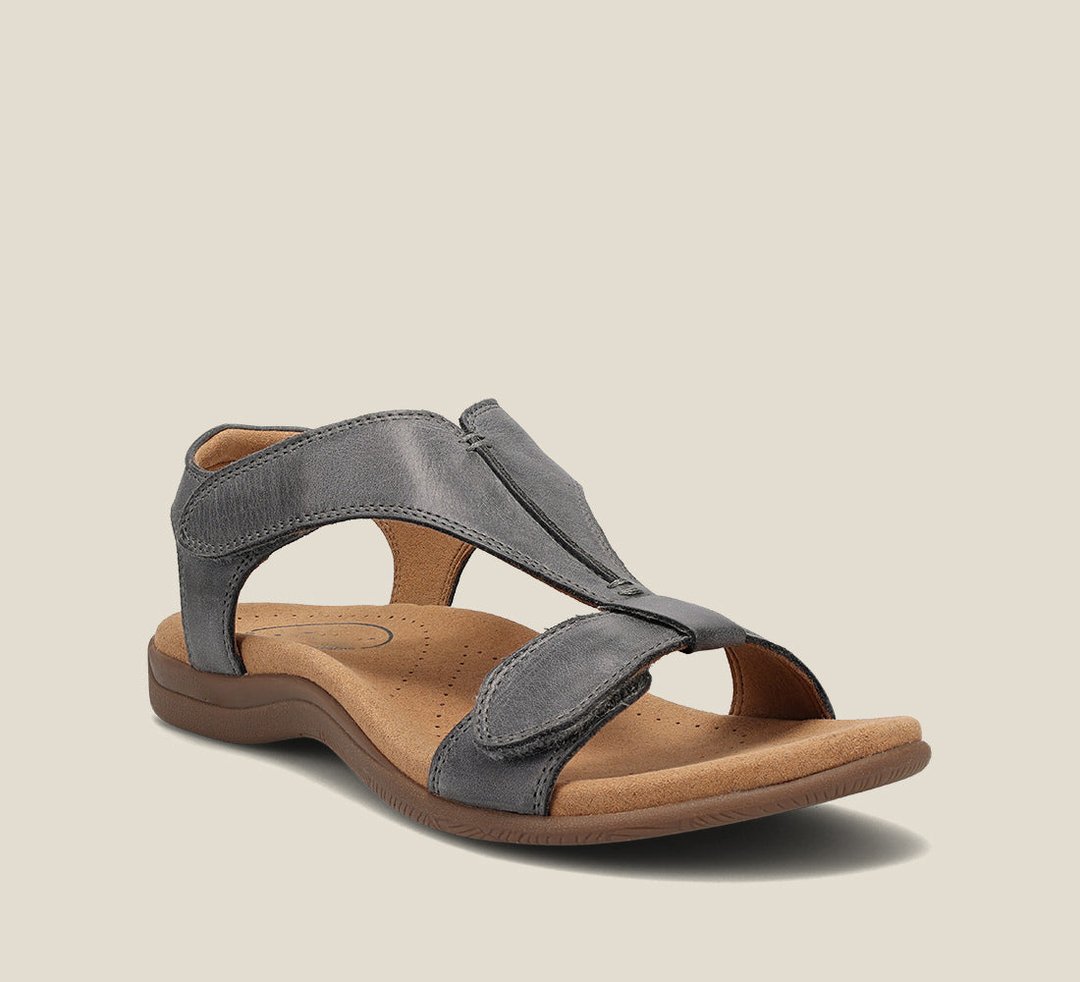 Sandali donna con cinturino regolabile, flat e punta aperta