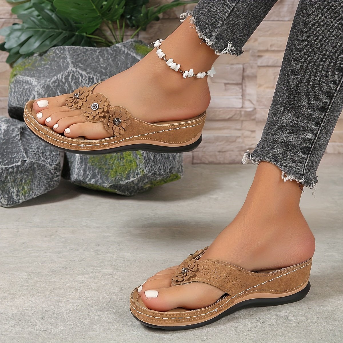 Sandales à talon compensé confortables pour femmes