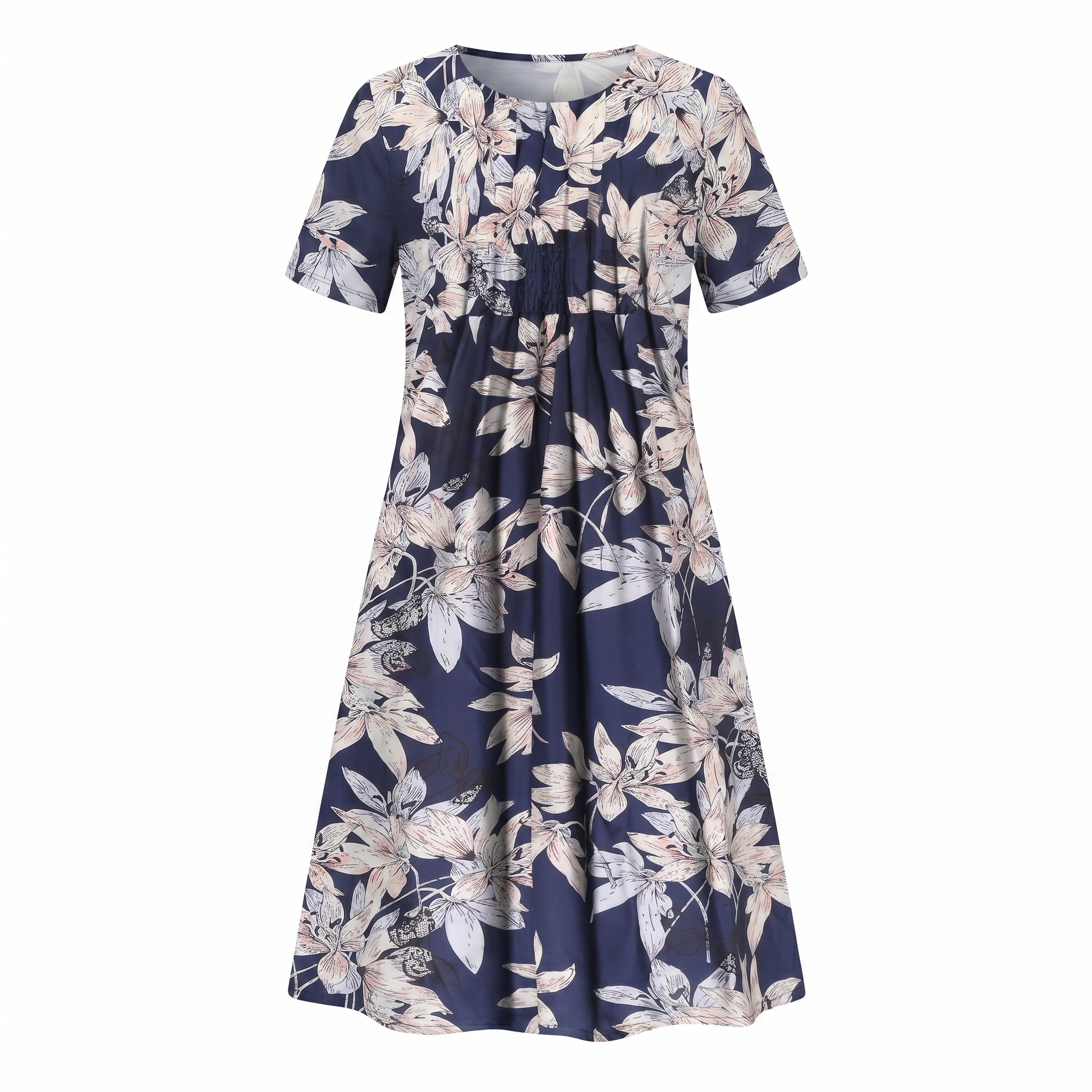 Women's Casual Floral Style Print Midi Dress