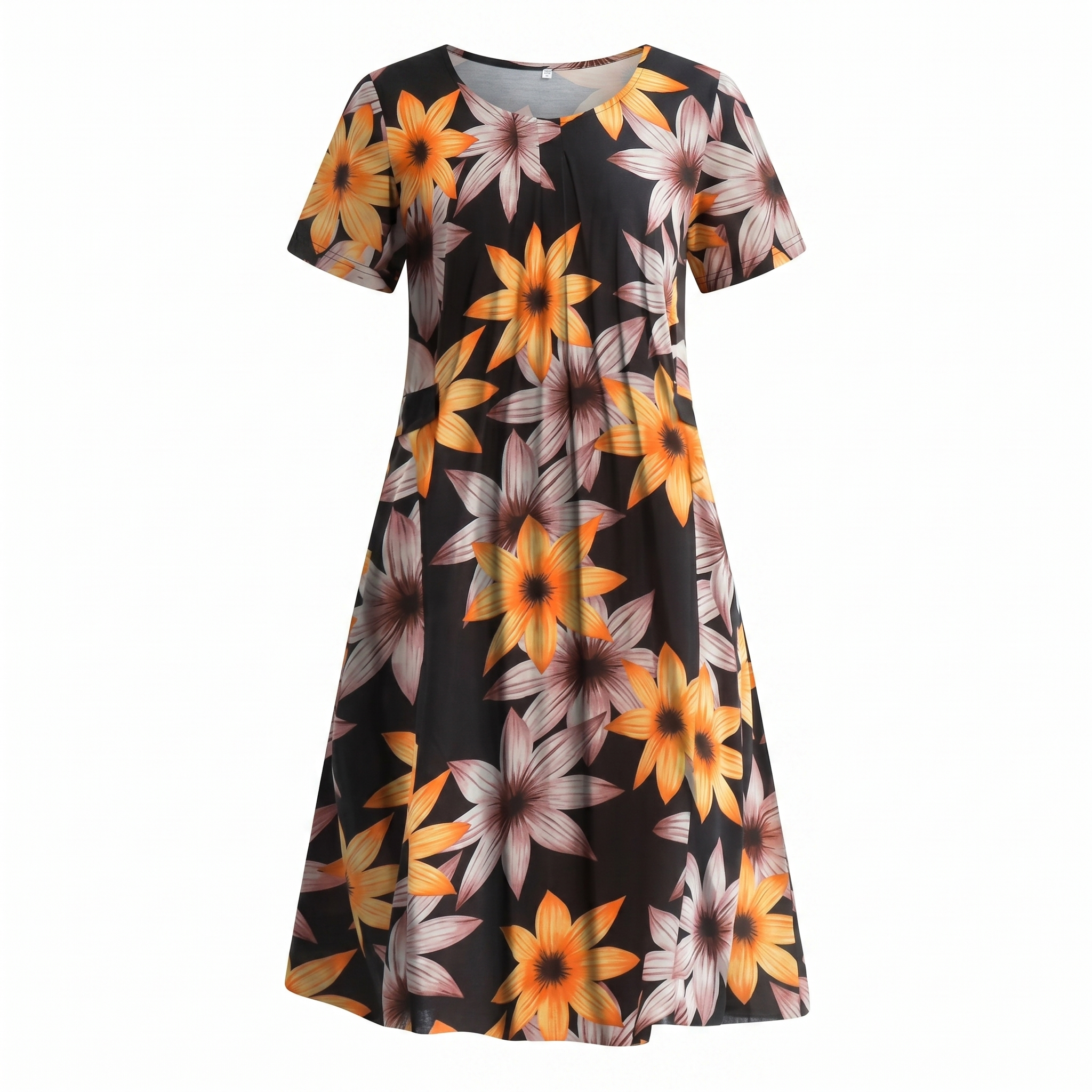 Women's Casual Floral Style Print Midi Dress