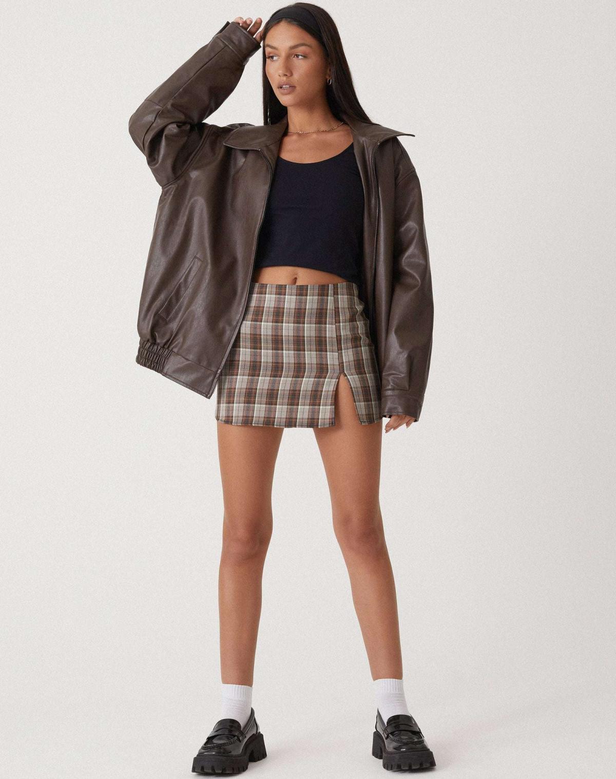 Giacca bomber oversize da donna in ecopelle