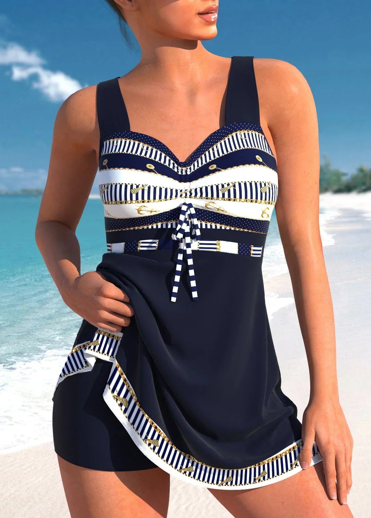 Anna - Nautical Tankini Dress
